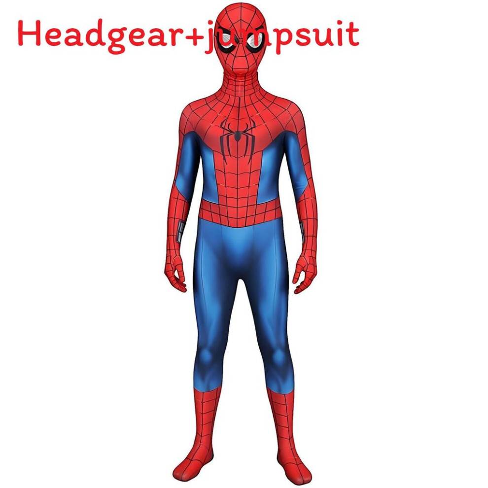 (Brand New Day,Child 120)Spider‑man Brand New Day Cosplay Costume Jumpsuit Halloween Party Events Children Adults