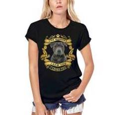 Grafisk Ekologisk Bomull T-shirt Dam – Staffordshire Bull Terrier Dog - Moment I Saw You I Loved You Puppy – Begränsad Upplaga Rolig Vintage Presentid - Svart - L,M,S,XL,XS