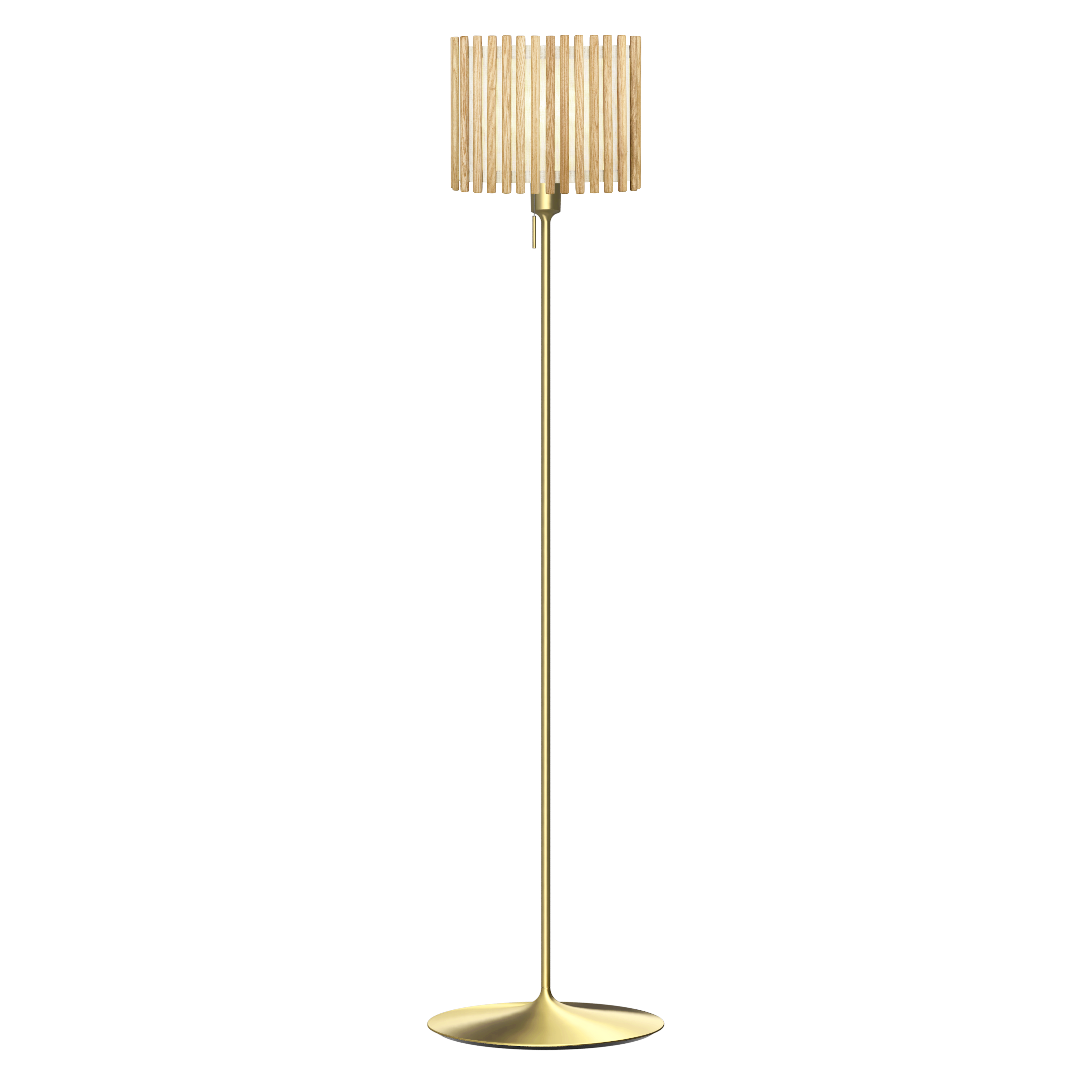 Komorebi Rectangular gulvlampe, egetræ og børstet messing look • UMAGE