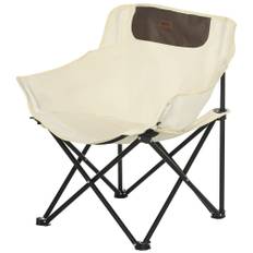 Foldbar campingstol med stålramme og stofsæde og bæretaske, hvid