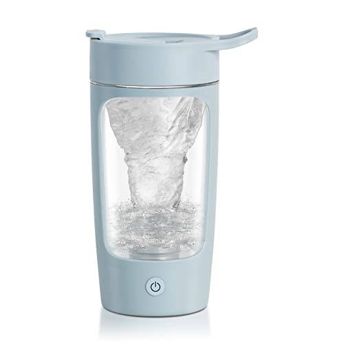 EQURA Protein Shaker elektrisk, 650 ml USB-uppladdningsbar shakerflaska, Tritan elektrisk proteinshaker, BPA-fri (blå)