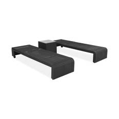 Comfort Garden Bahamas Solsängsset 2-sits Sidobord - Svart Loungegrupp & Loungeset Vit,Svart Plast
