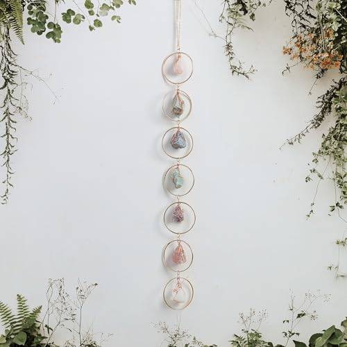 Naturliga råa kristallädelstenar healing chakra vägg hängande ornament för heminredning
