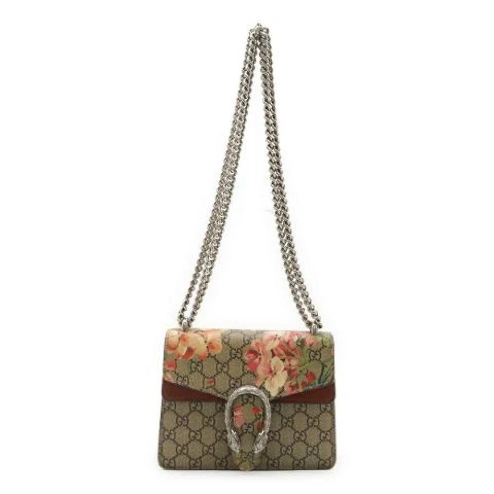 Gucci Vintage Pre-owned Dionysus GG Blooms Coated Canvas Chain Shoulder Bag - Vintage - Dame - Beige - ONE SIZE - Uld