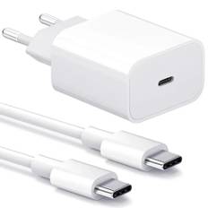 SiGN Extrem Snabbladdare till iPhone 15 20W USB-C Strömadapter + Kabel 2m, 3A, 60W