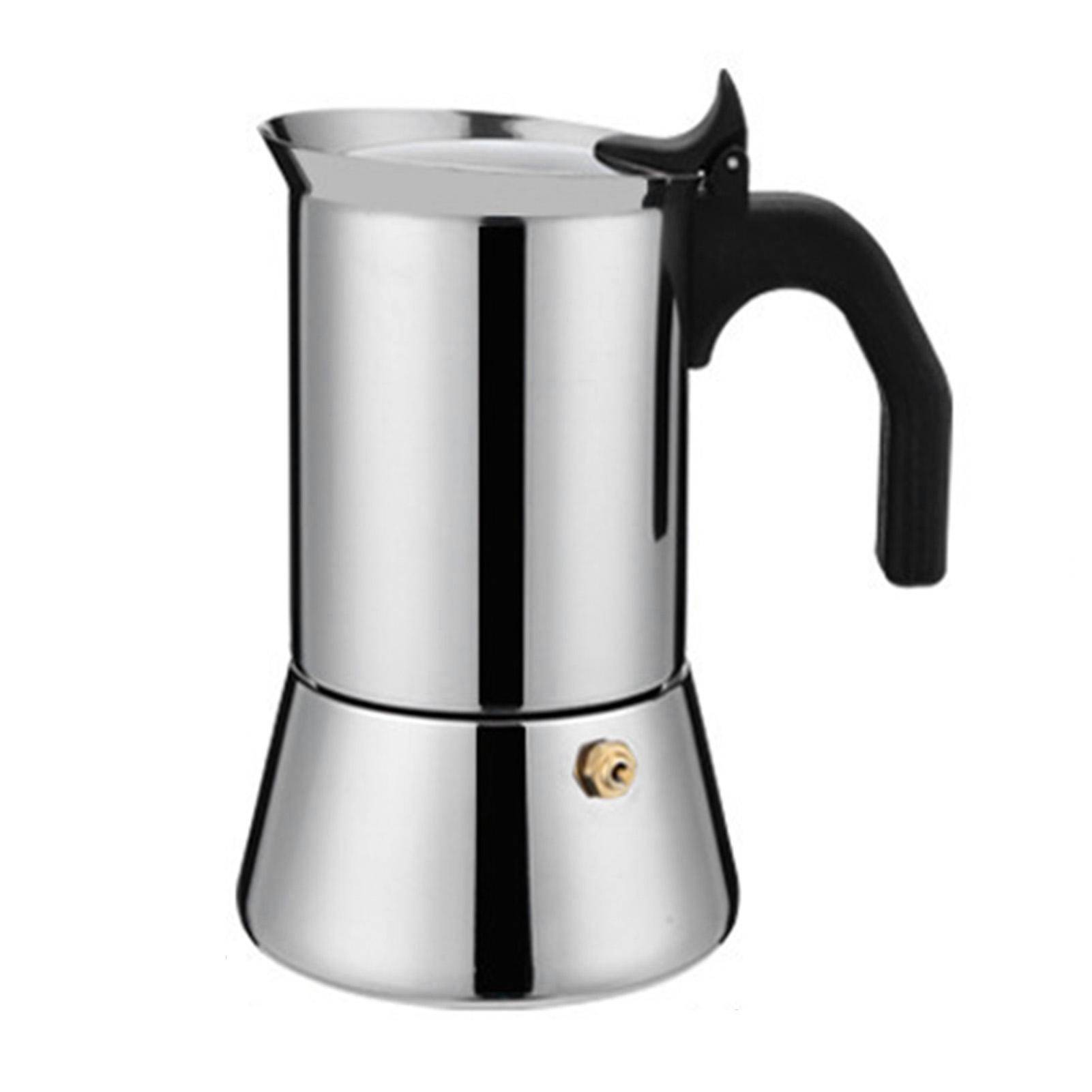 Mokakanna med kaffeperkolator-design Rostfritt stål Spis-kaffebryggare för Camping Hemanvändning 300ml 17.1x11.3cm