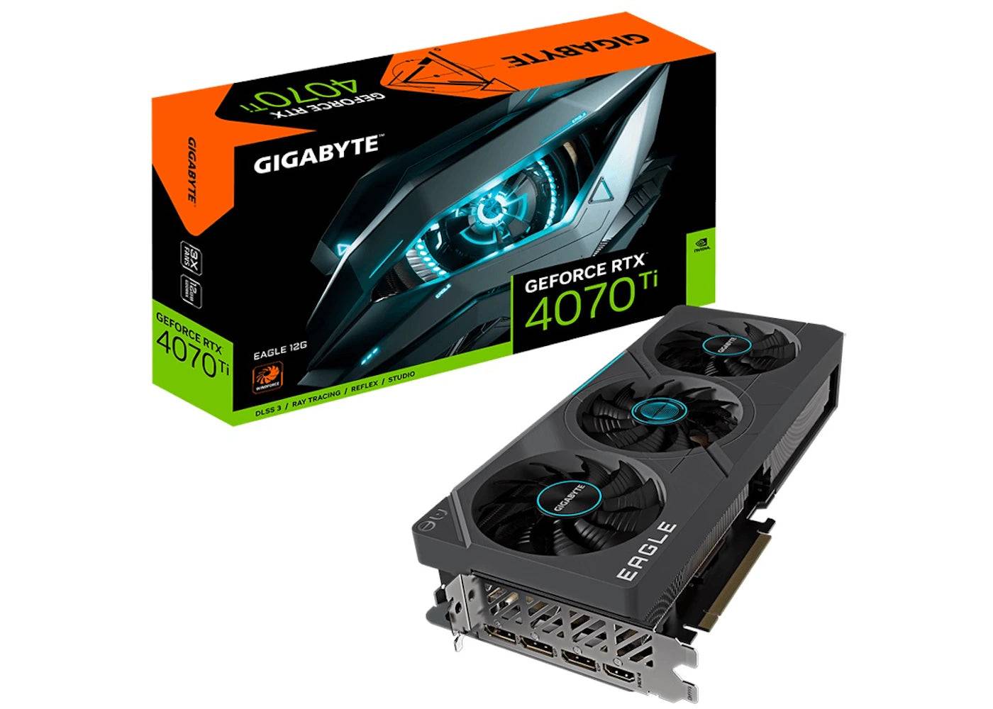NVIDIA GIGABYTE GeForce RTX 4070 Ti EAGLE 12G OC Graphics Card GV-N407TEAGLE OC-12GD - One Size (One Size)