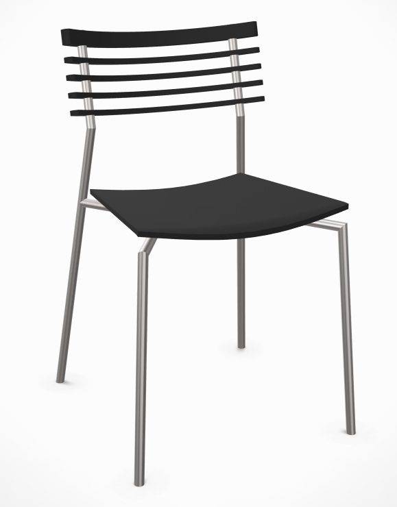 Rail stol – Stabelbar dansk designstol. Sort Krom