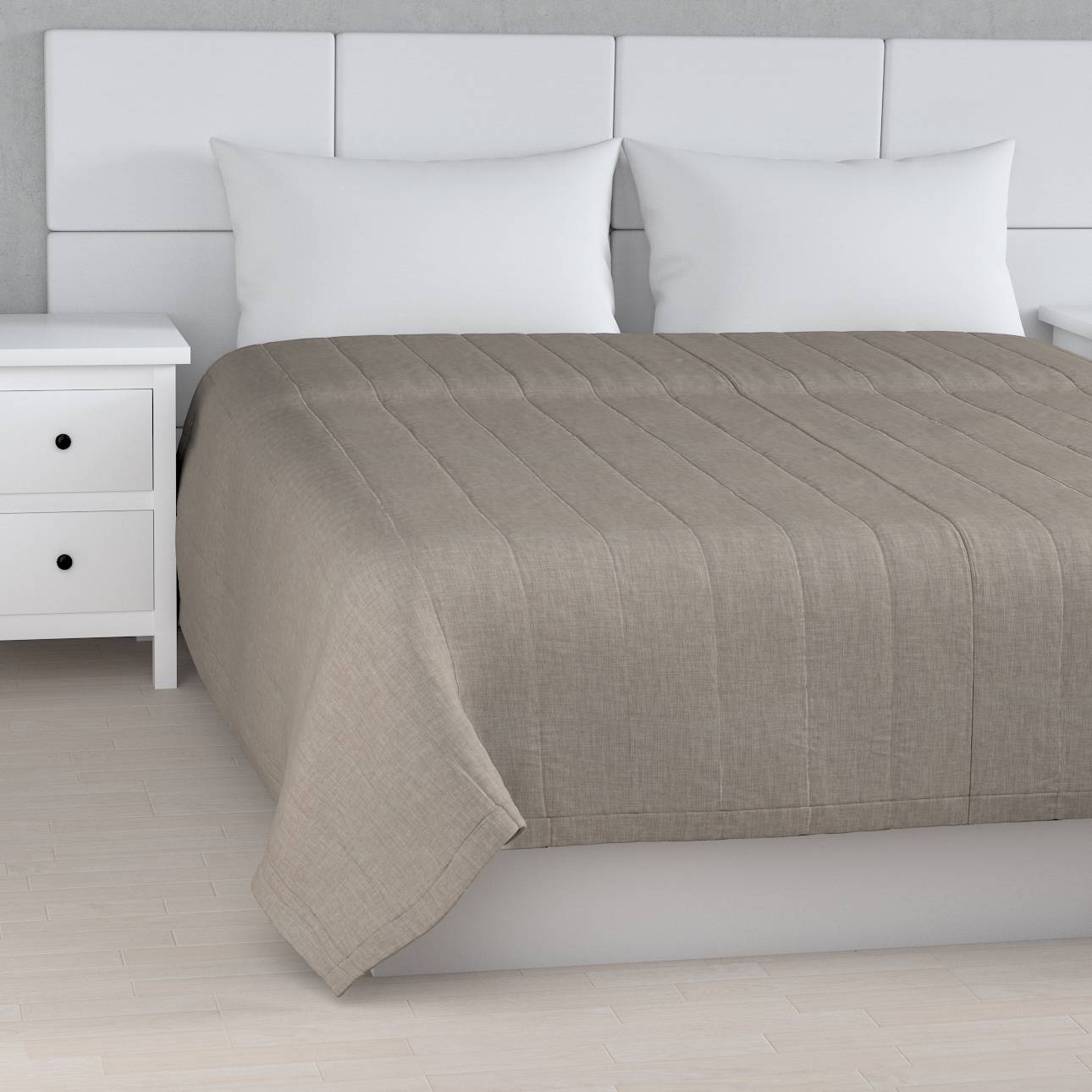 Sengetæppe quiltet<br/>10cm striber, Grå, Sensuale Premium