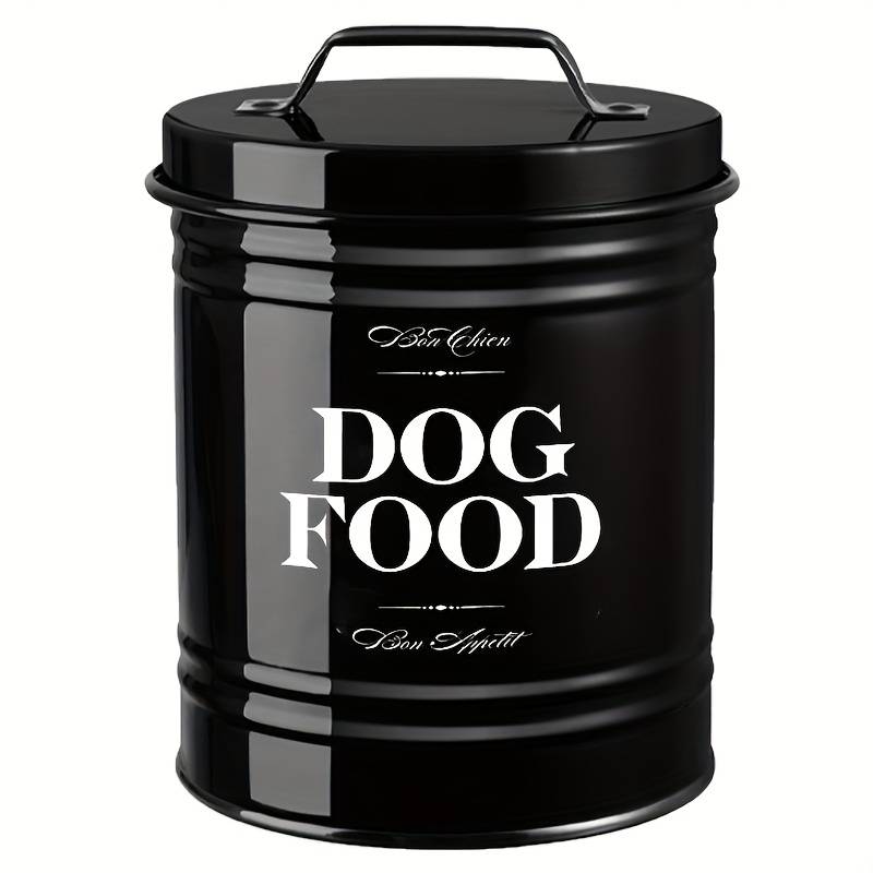 TEMU 1pc Of Sealed Dog Food Storage Canister With A Lid - Iron Moisture-proof Dog , Suitable For Storing Dog Food And Treats, Easy To Clean Durable Storage Box, Non-electric