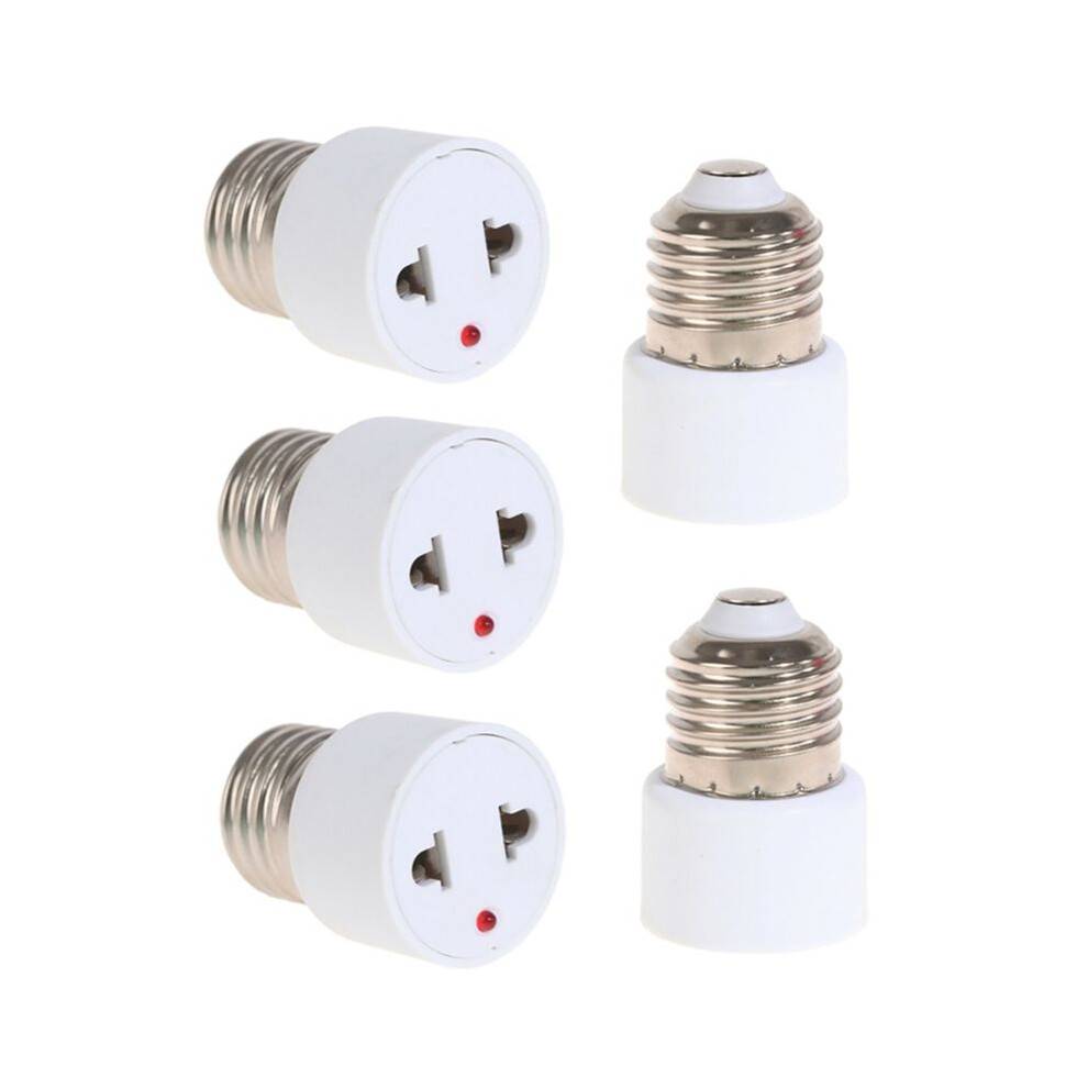 5PCS E27 to EU Plug Connector Accessories Bulb Holder Lighting Fixture Bulb Base Adapter Portable Lamp Socket
