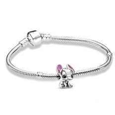 PANDORA Silver Sterling Lilo Stitch Charm Armbånd Charm Argent -