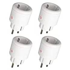 ZigBee Smart Socket, Smart Socket, Strömförbrukningsmätning, Smart Socket, kompatibel med Alexa och Google Home ZigBee Hub krävs 4 pack