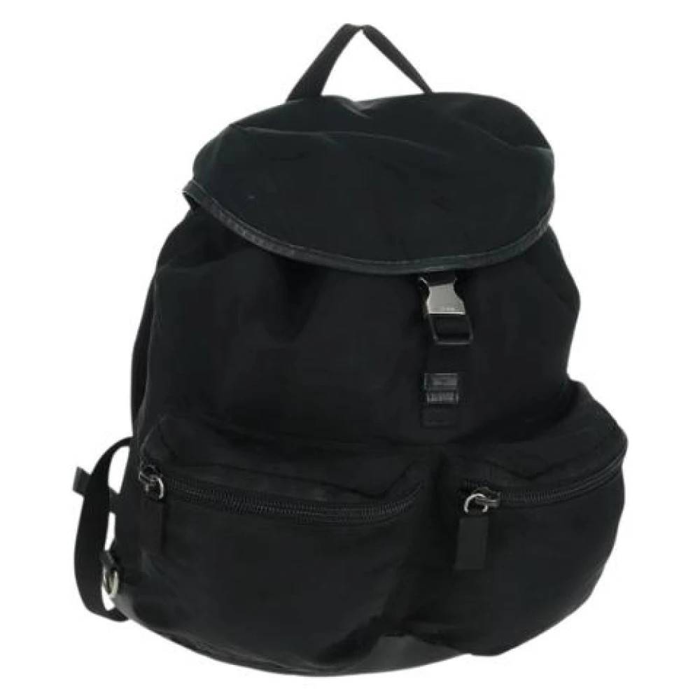 Prada Vintage Pre-owned Nylon Rygsæk - Vintage - Dame - Sort - ONE SIZE - Nylon