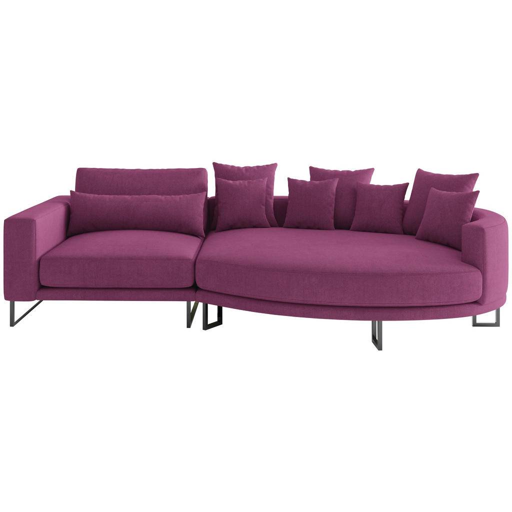 BIG SOFFA i vävt tyg magenta