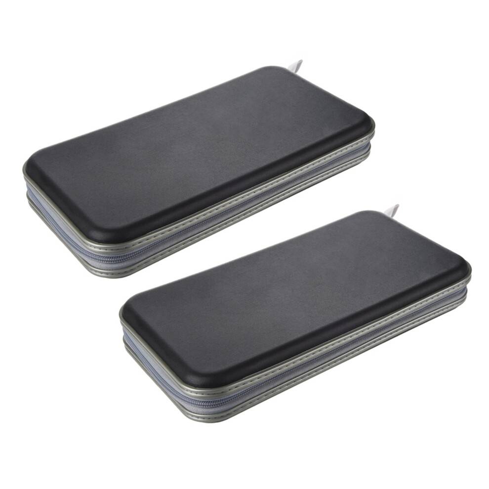 2X 80 Disc Album CD DVD Carry Cover Case Wallet Storage Holder Bag Hard Box - Black