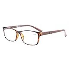 Glasögon fjädergångjärn trä-lås armar kristall klar syn läsglasögon +1.25 Tortoise/Brown Arm