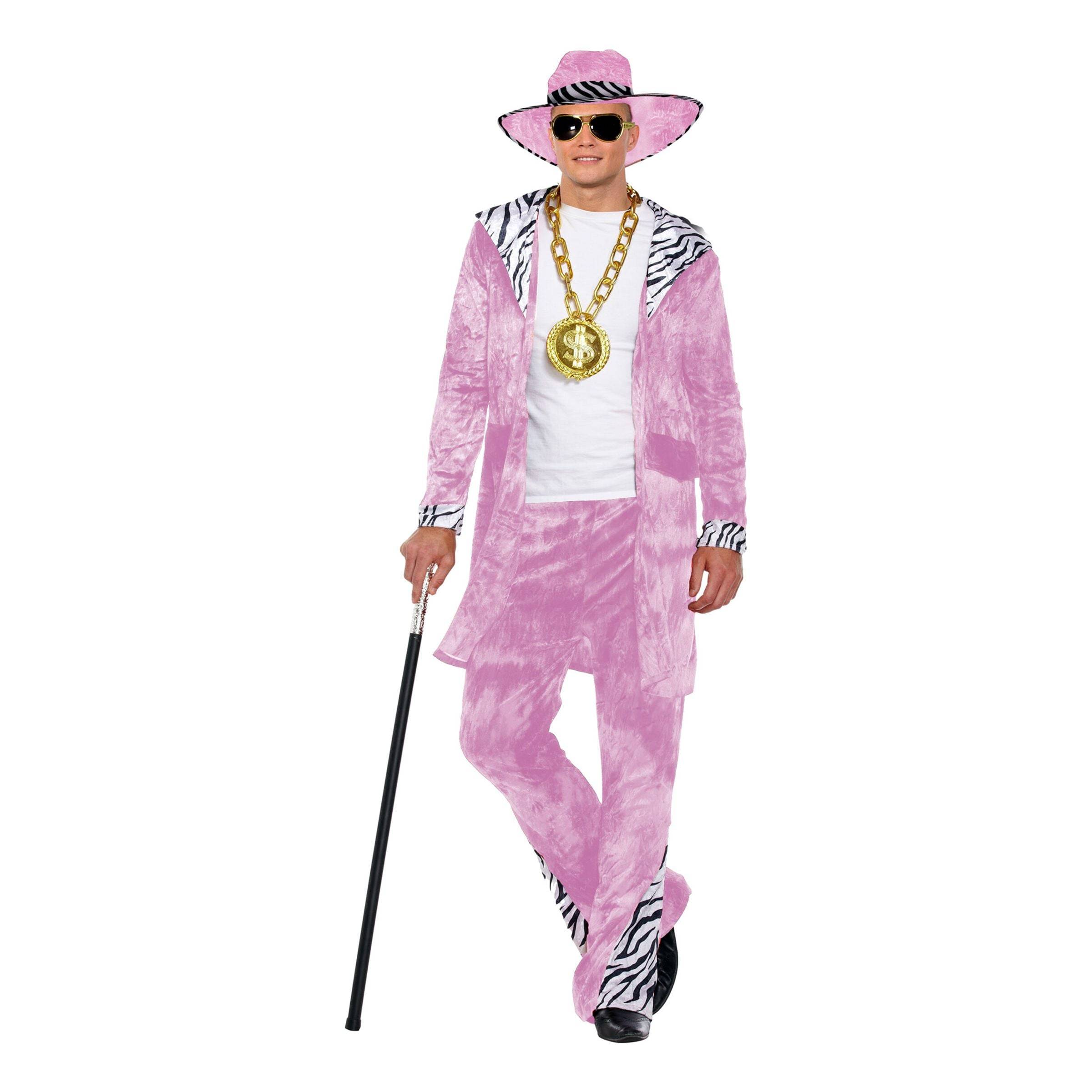 Rosa Pimp Maskeraddräkt - Medium