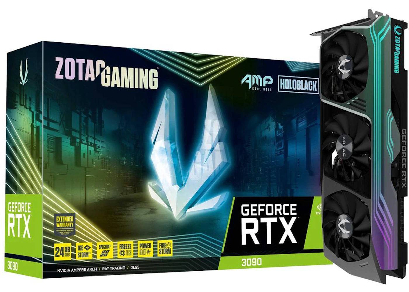 NVIDIA ZOTAC GAMING AMP GeForce RTX 3090 24G Graphics Card (ZT-A30900C-10P) - One Size (One Size)