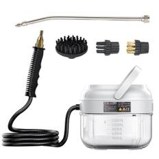 Pressurized Handheld Multi-surface Steam Cleaner with 3 Brushes and Extended Rod for Home Portable EU Plug vit