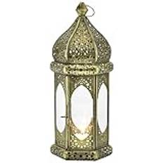 Marrakesch Boho dekoration värmeljushållare lykta av metall och glas leyth 32 cm | orientalisk ljushållare, lykta, modern som marockansk balkong, trädgård eller vardagsrumsdekoration |