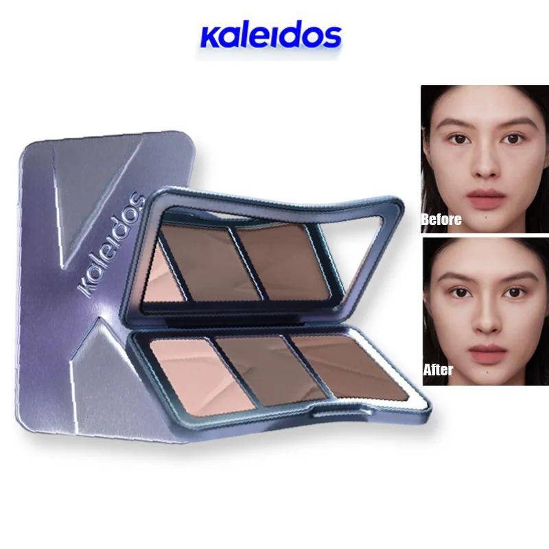Kaleidos Kontur Highlighter Palett Puder Matt 3 Färger Naturlig Konturering Hög Glans Nässkugga Långvarig Ansikts Uppljusande Smink