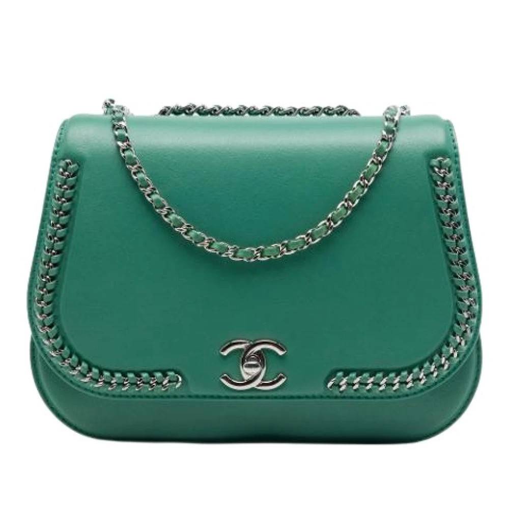 Chanel Vintage Pre-owned Vintage Flap Bag - Vintage - Dame - Grøn - ONE SIZE - Uld