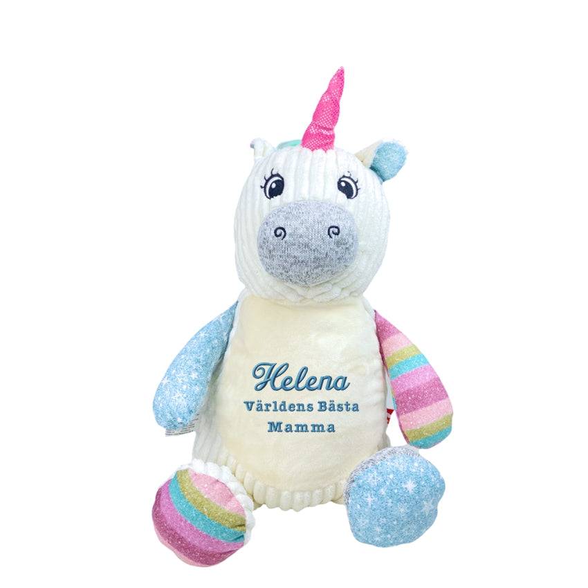 Gosedjur med namn - Rainbow unicorn, BLÅ (1029)