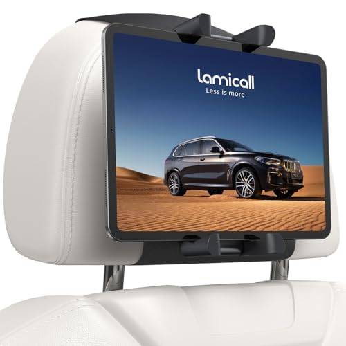 Lamicall Surfplattehållare bil nackstöd – [Vikbar tjock surfplatteklämma] 360° rotation surfplattehållare bil, iPad nackstödshållare för Samsung Tab, iPad Pro, Air, Mini, 6,1-13 tums enheter