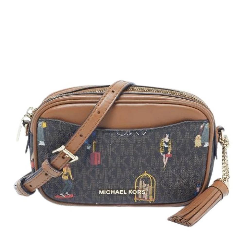 Michael Kors Pre-owned Pre-owned Canvas Skuldertaske - Vintage - Dame - Brun - ONE SIZE - Uld