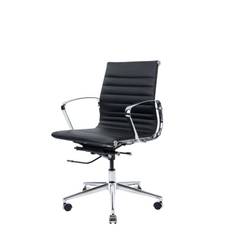 Office Wye kontorstol i læder og med lav ryg sort