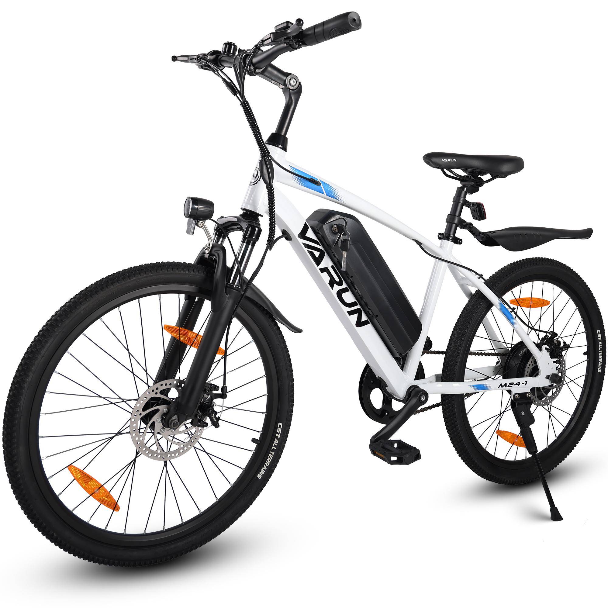 Varun M26-4 Bergsvikbar Elcykel 500W Motor 48V7.8AH Terräng Utomhus Elcykel 26 Tum Off-Road Elcykel vit