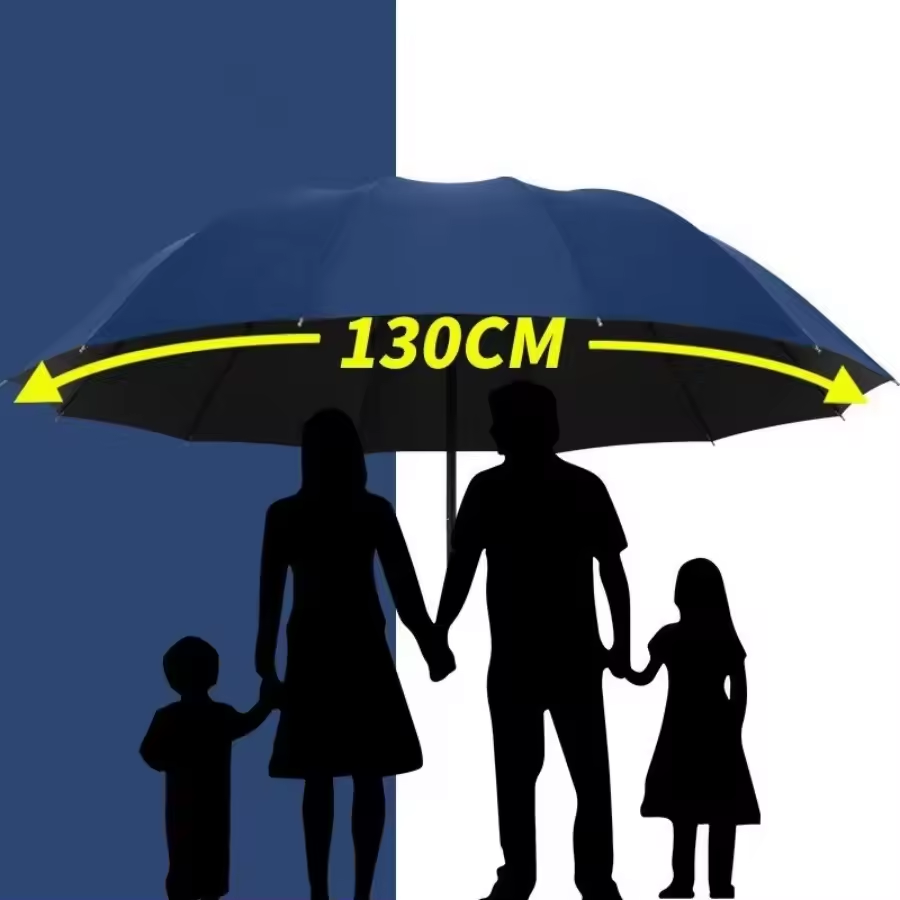 130cm Extra-Large Folding Umbrella Suitable for Both Sunny and Rainy Days and Is Windproof, Waterproof Comprehensive Protection
