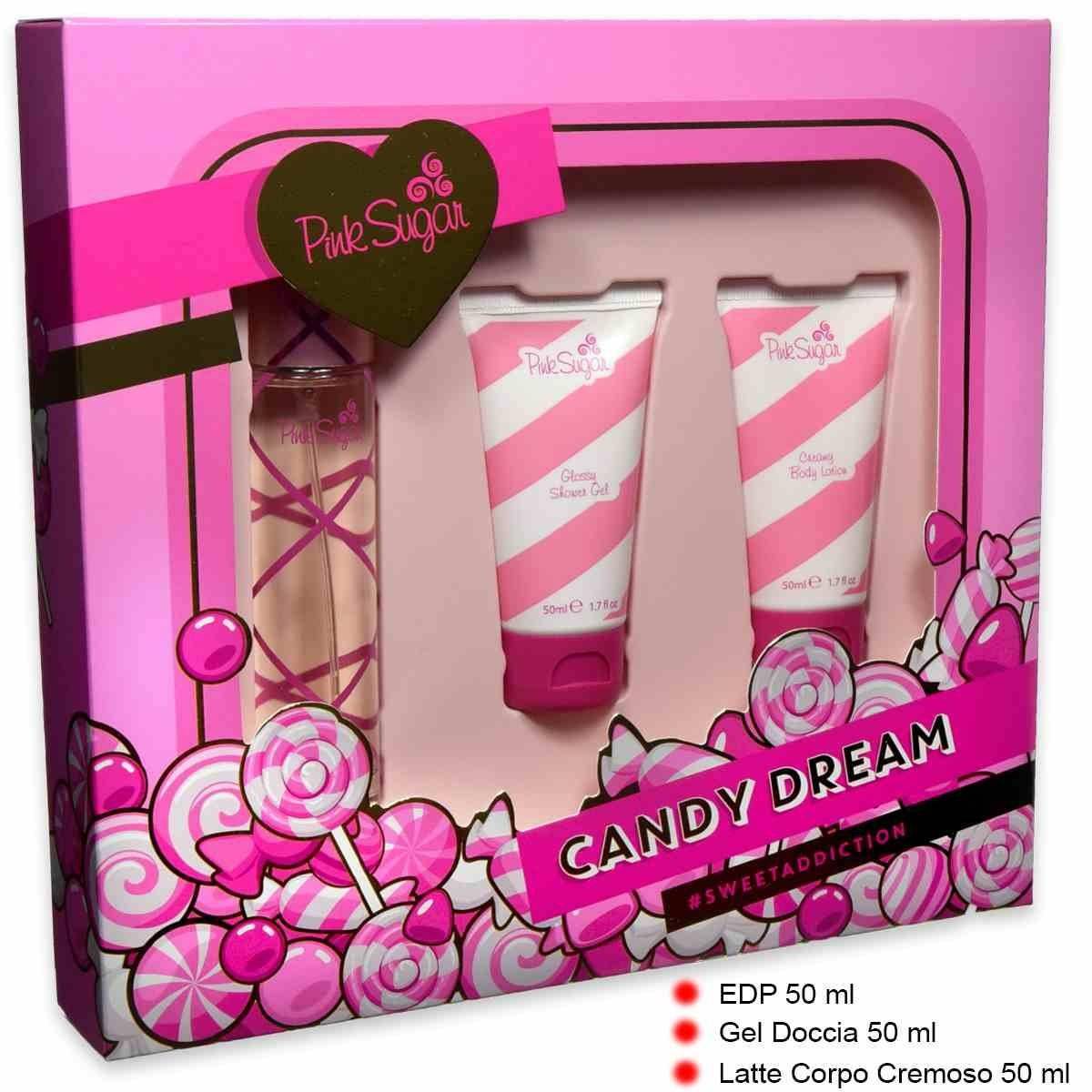 Aquolina Candy Dream Edt 50ml + Gel Doccia 50ml + Latte Corpo 50ml — Set profumo e corpo