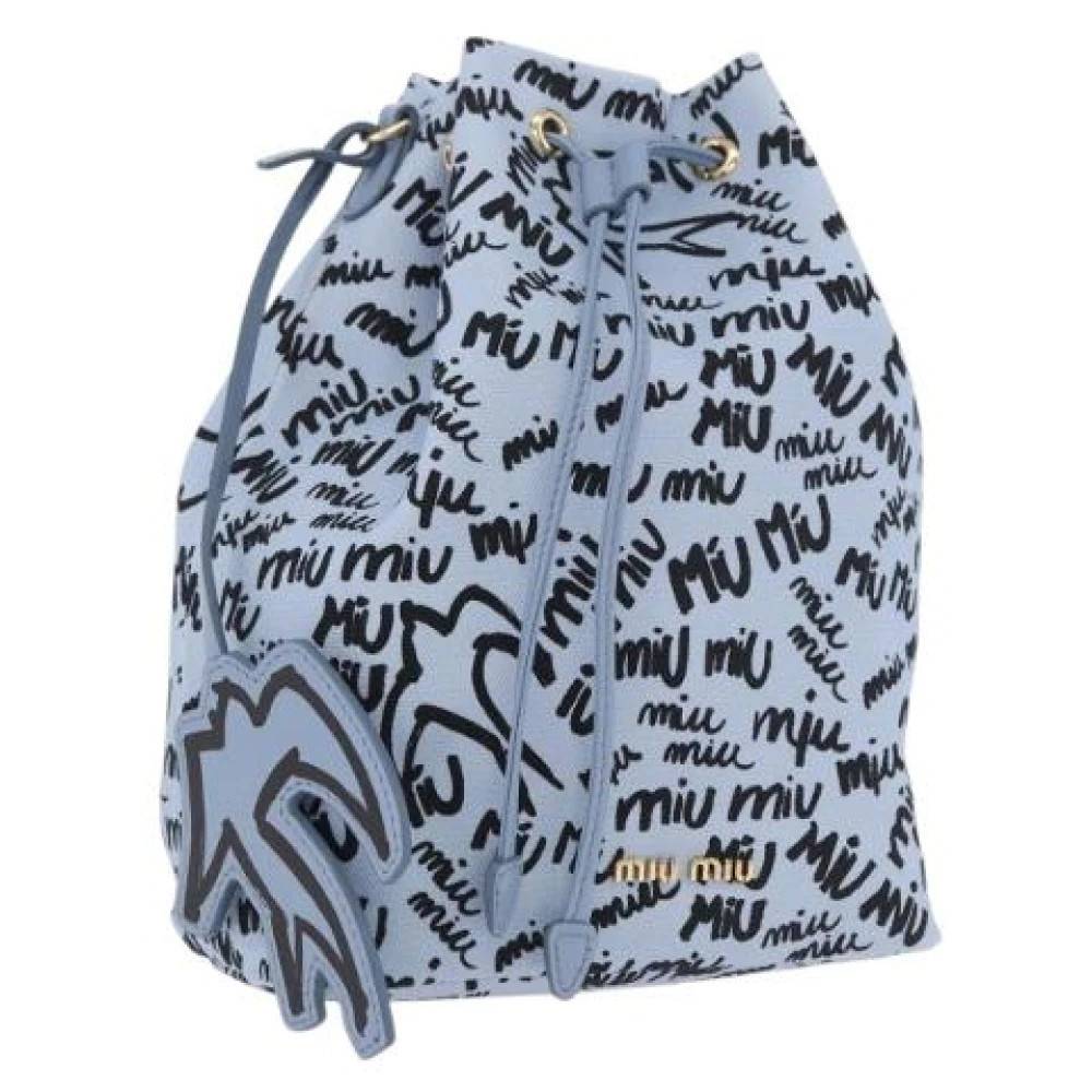 Miu Miu Pre-owned Pre-owned Bucket Bag - Vintage - Dame - Blå - ONE SIZE - Uld