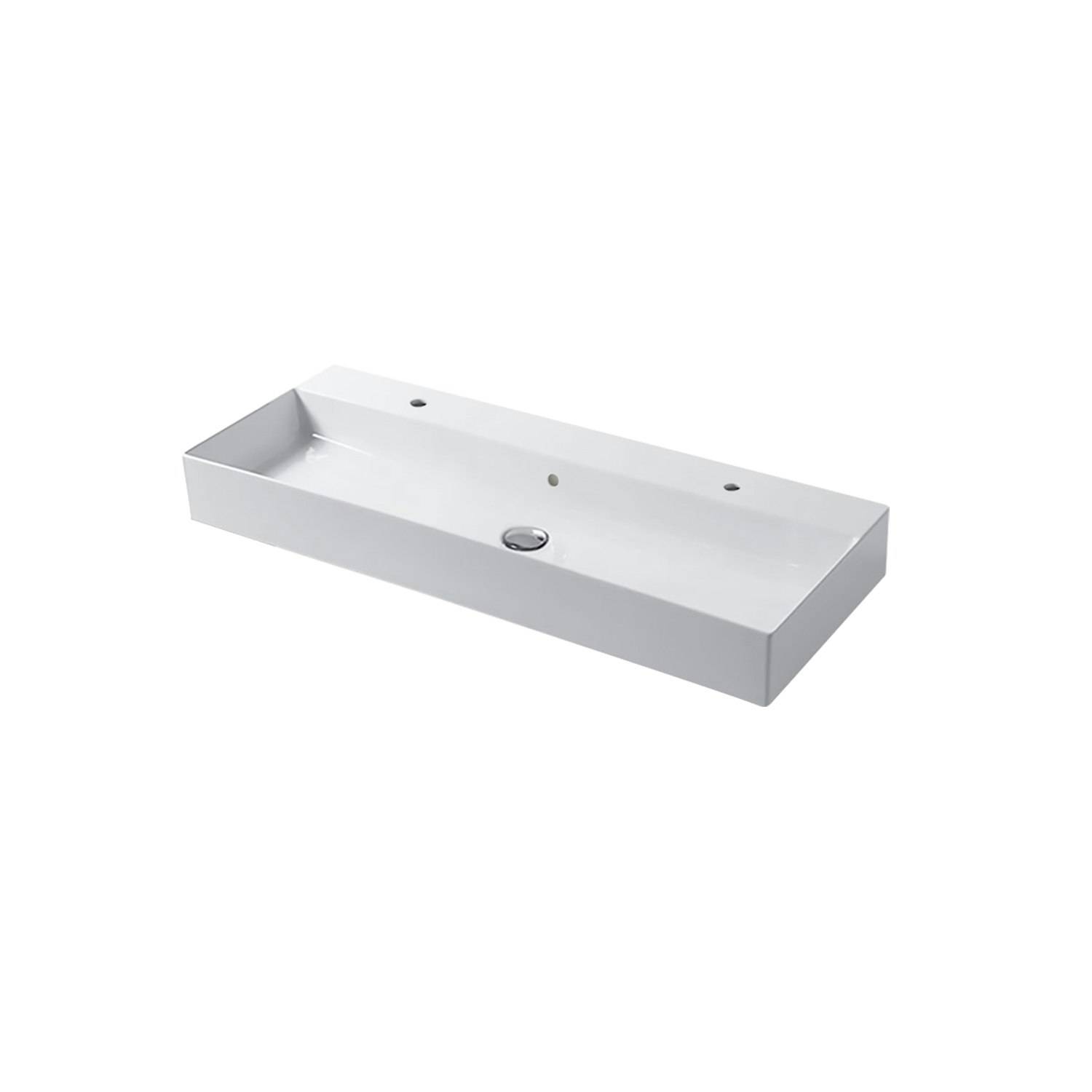Enkelhandfat Miller Badrum Bloc Porslin Bredd: 1204 mm, Vit
