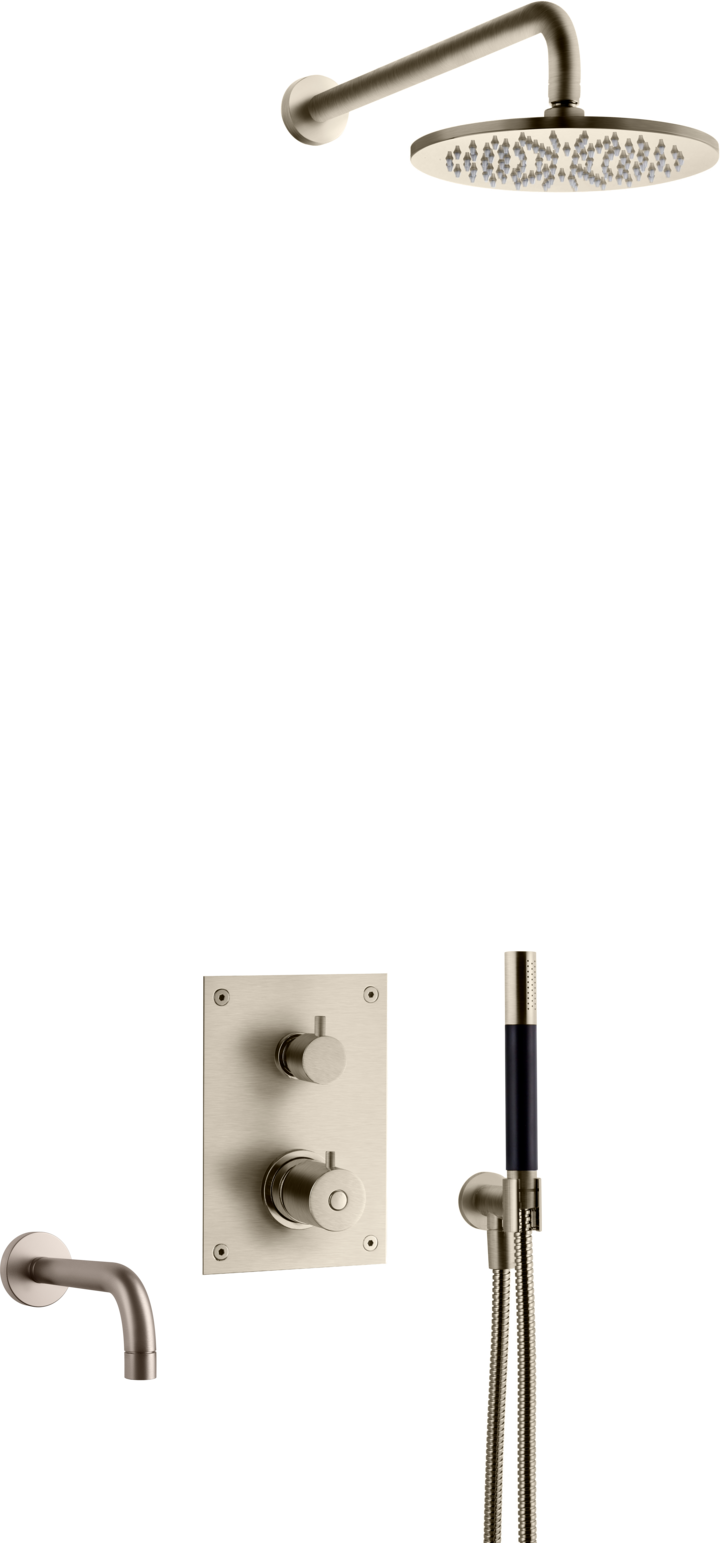 Tapwell Takduschset BOX7368 Edition 2 för inbyggnad (Brushed Nickel)