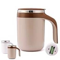 Self Stirring Cups,Self Stirring Coffee Mug,Automatic Magnetic Mixing Coffee Mug,Self Stirring Mug with Lid,Self Stirring Coffee Cup with Mixer Built In,Heated Coffee Mug Rechargeable(Battery,Coffee)