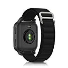 Niboow 20 mm rem för Garmin Venu Sq 2/Venu Sq 2 Music/Venu 2 Plus/Venu Sq/Venu Sq Music, män kvinnor vävd sport nylon titan G-krok klockarmband för Garmin Vivoactive 3 Music/Forerunner 245 - svart