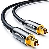 deleyCON 5m Optisk Digital Audio Kabel - S/PDIF - 2x Toslink Kontakter - LWL Fiberoptisk Kabel Metallkontakter 5mm Flexibel - Svart