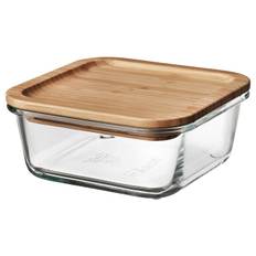 IKEA - 365+ madopbevaringsboks med låg, firkantet glas/bambus, 600 ml