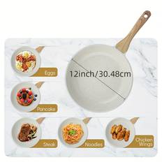TEMU Ldq Nonstick Ceramic Frying Pan , 12.5 Inch Pan, Healthy & Non-toxic With Heat-resistant Handle, Induction-compatible Cookware