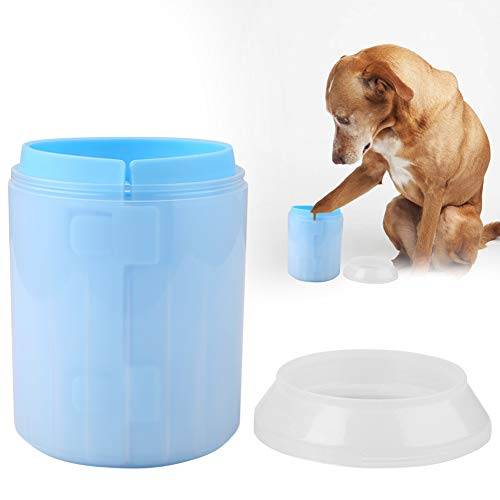 Dog Cleaner, Avtagbar Hundrengöringsborste Dog Cleaner Cup Hundtvättstation Pet Foot Cleaner för små Medelstora Hundraser, Katter (Blå)