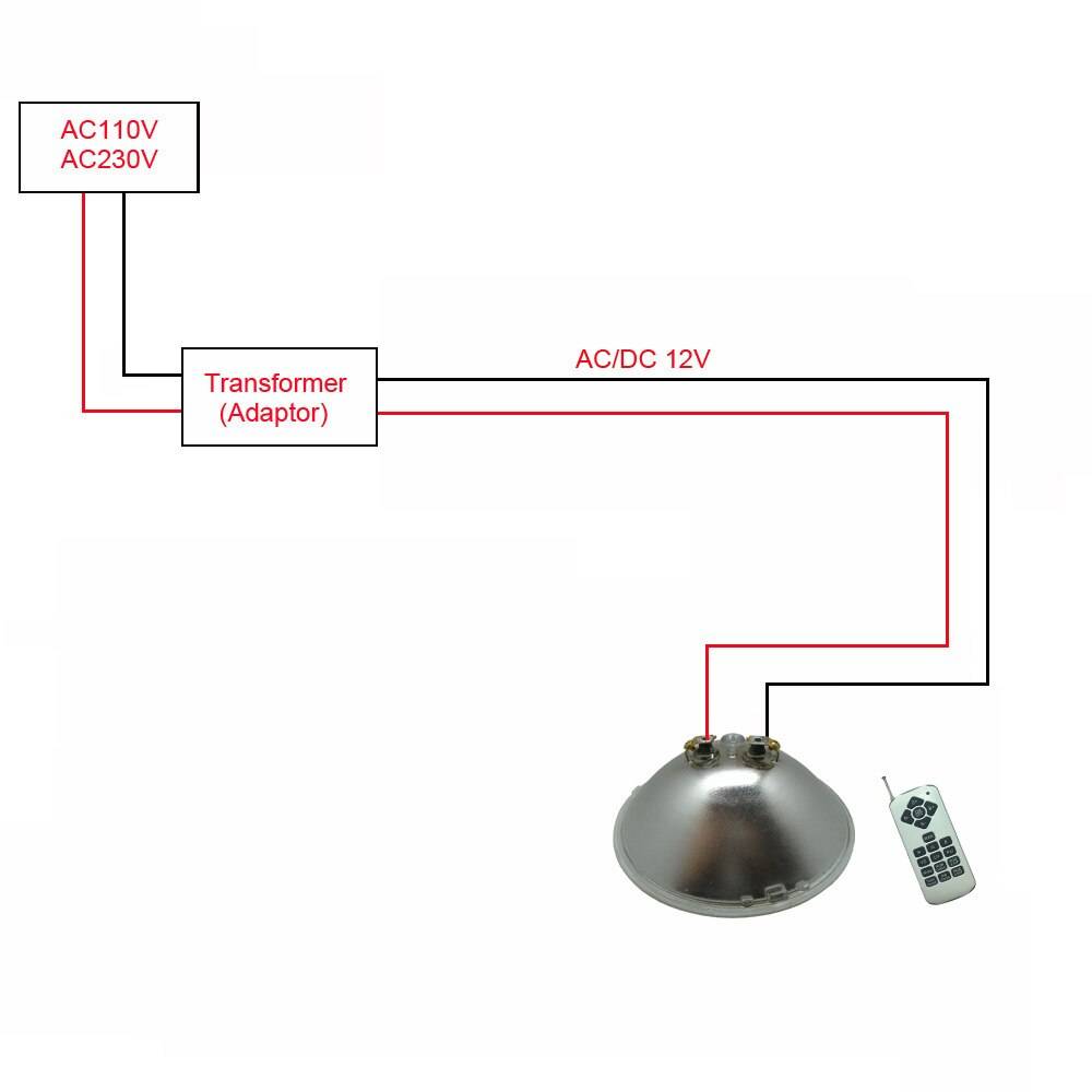 18w 22w 39w led pool 12 vac undervattensljus + fb färgad flerfärgad par 56 spotlight rgb synkron med fjärrkontroll - RGB 2p med fjärrkontroll / 18w