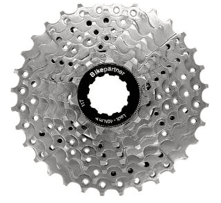 Sampak Bikepartner 8sp 11-32t Road/MTB med KMC X8 1/2x3/32" sølv/grå 114 led kæde 11-13-15-18-21-24-28-32t.