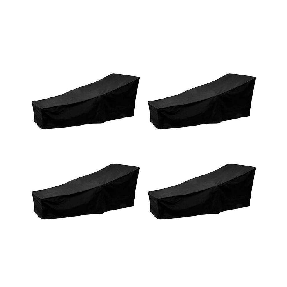4 Pack Outdoor Sun Lounger Cover, Waterproof Garden Wicker Chair Sunbed Cover, Terrace Furniture Protection Layer