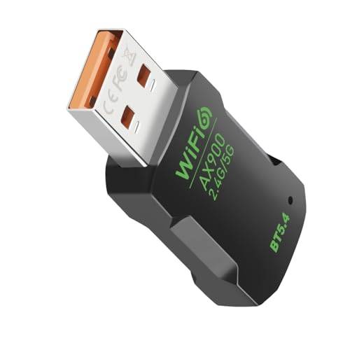 WiFi-adapter 6 Bluetooth 5.4 USB 2in1, dual band WiFi och Bluetooth 2,4/5 GHZ ax900 Mbps för PC/laptop/stationär dator, mini USB utan drivrutin, stöder Windows10/11