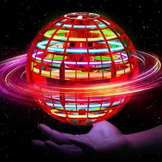 Ivtivfu Fliegender Ball (Rot), Flying Spinner, Magic Hover Schwebe Ball, Magischer Ball, Zauberball, LED UFO Ball Toys, Bumerang, Spielzeug Drohne für Kinder ab 6, 8, 10, 12 Jahren