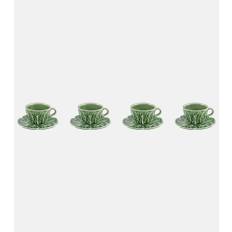 Bordallo Pinheiro Couve set of 4 espresso cups and saucers