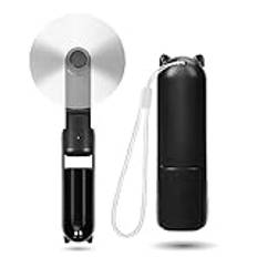 OHLGT Mini handhållen fläkt, 3 hastigheter uppladdningsbar tyst [9-15 arbetstimmar], bärbar USB liten ficka personlig fläkt med powerbank för resor, utomhus eller inomhus – helt svart